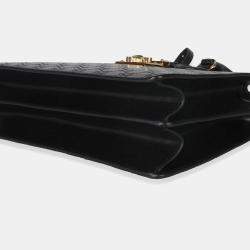 مملوكة مسبقًا Gucci Black Guccissima Leather Medium Padlock Convertible Tote