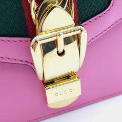 Pre Owned حقيبة ميني سيلفي غوتشي جلد وردية