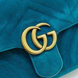 مملوكة مسبقًا Gucci Blue Velvet Velvet Matrasse Mini Shoulder Bag