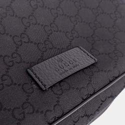 Pre Owned حقيبة فخذ جلد أسود غوتشي