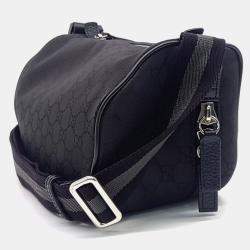 Pre Owned حقيبة فخذ جلد أسود غوتشي