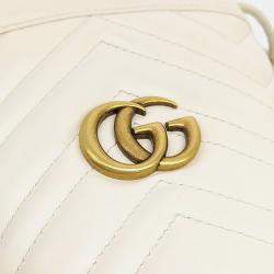 مملوكة مسبقًا Gucci Cream Leather GG Marmont Mini Bucket Bag