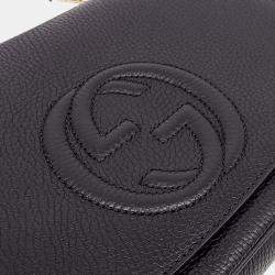 Pre Owned Gucci Black Leather Soho Chain Crossbody Bag