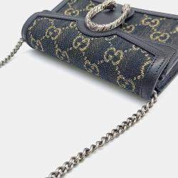 مملوكة مسبقًا Gucci Navy Blue Fabric and Leather Dionysus Mini Crossbody Bag
