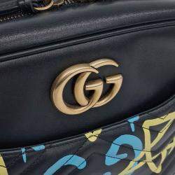 مملوكة مسبقًا Gucci Black Leather Ghost Marmont Matrasse Bag