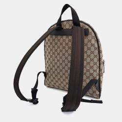 Pre Owned Gucci Beige/Brown Canvas Jacquard Backpack
