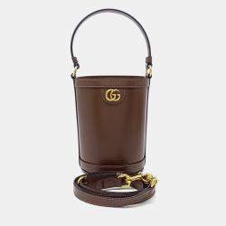 Pre Owned Gucci Brown Leather Odipia Mini Bucket Bag
