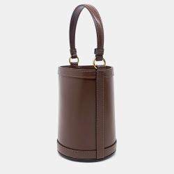 Pre Owned Gucci Brown Leather Odipia Mini Bucket Bag