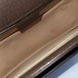 Pre Owned حقيبة كروس بودي قماش مغلف بيج/بني غوتشي أوفيديا جي جي