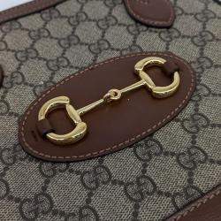 مملوكة مسبقًا Gucci Beige/Brown Coated Canvas 1955 Horsebit Top Handle Bag Small