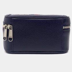 Pre Owned Gucci Navy Blue Canvas Ophidia GG Top Handle Bag Mini