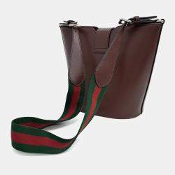 مملوكة مسبقًا Gucci Burgundy Leather Mini Bucket Shoulder Bag