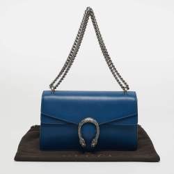 Pre Owned حقيبة كتف جلدية صغيرة زرقاء غوتشي ديونيسوس