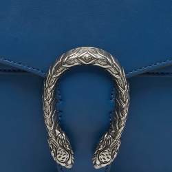 Pre Owned حقيبة كتف جلدية صغيرة زرقاء غوتشي ديونيسوس