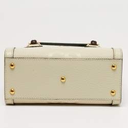 Pre Owned Gucci Diana Mini Off White Jumbo GG Canvas and Leather Tote