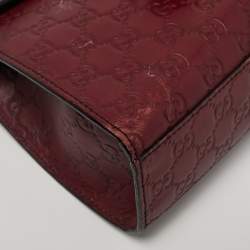 Pre Owned Gucci Emily Chain Medium Red Guccissima Leather Shoulder Bag