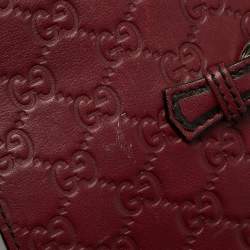 Pre Owned Gucci Emily Chain Medium Red Guccissima Leather Shoulder Bag