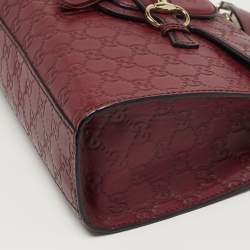 Pre Owned Gucci Emily Chain Medium Red Guccissima Leather Shoulder Bag