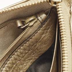 Pre Owned حقيبة كلاتش غووتشي سوههو جلد ذهبي ميتاليك بيد معصم