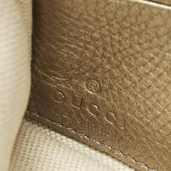 Pre Owned حقيبة كلاتش غووتشي سوههو جلد ذهبي ميتاليك بيد معصم