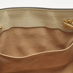 Pre Owned Gucci Padlock Small Beige/Off White Flora GG Supreme Canvas Tote