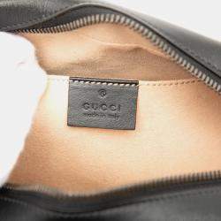 مملوكة مسبقًا حقيبة كروس بودي جلد متلاسيه جي جي صغيرة سوداء غوتشي