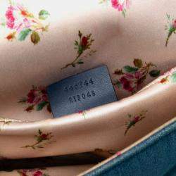 Pre Owned حقيبة كتف غوچي دنيم ماتلاس زرقاء صغيرة بيرلي جي جي مارمونت