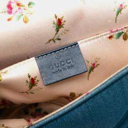 Pre Owned حقيبة كتف غوچي دنيم ماتلاس زرقاء صغيرة بيرلي جي جي مارمونت