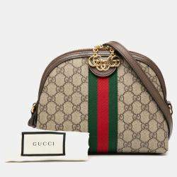 Pre Owned حقيبة كروس غوتشي قبة أوفيديا جي جي سوبروم بني صغير