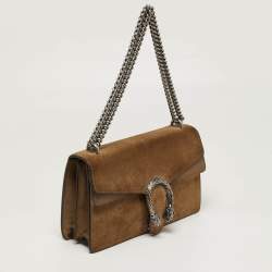 مملوكة مس بقًا Gucci Dionysus Small Beige Leather and Suede Shoulder Bag