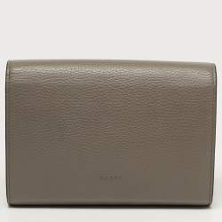 Pre Owned Gucci Crystal Dionysus Grey Leather Wallet On Chain