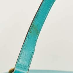 مملوكة مسبقًا Gucci Bright Bit Large Turquoise Leather Tote