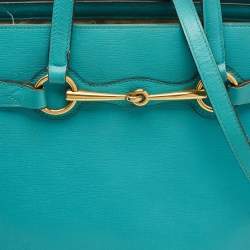 مملوكة مسبقًا Gucci Bright Bit Large Turquoise Leather Tote