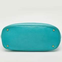 مملوكة مسبقًا Gucci Bright Bit Large Turquoise Leather Tote