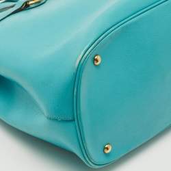 مملوكة مسبقًا Gucci Bright Bit Large Turquoise Leather Tote