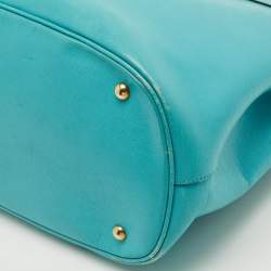 مملوكة مسبقًا Gucci Bright Bit Large Turquoise Leather Tote