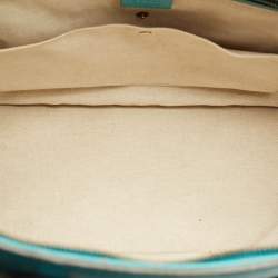 مملوكة مسبقًا Gucci Bright Bit Large Turquoise Leather Tote