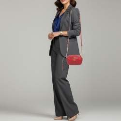 مملوكة مسبقًا Gucci GG Marmont Mini Red Matelassé Leather Camera Bag