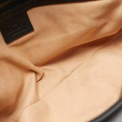 Pre Owned حقيبة كتف غوتشي مارمونت جي جي متوسطة كانفاس ماتلاسسيه أسود/بيج