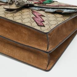 مملوكة مسبقًا Gucci Embellished Patch Dionysus Medium Beige GG Supreme Canvas and Suede Shoulder Bag