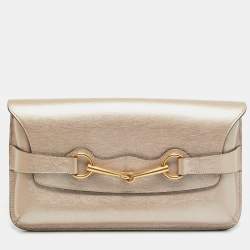 Pre Owned حقيبة كلتش غوتشي "برايت بيت" جلد برتقالي