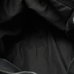 مملوكة مسبقًا حقيبة يد غوتشي توت جلد وقماش جي جي أسود بمشابك جي مترابطة