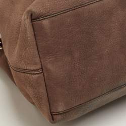 Pre Owned Gucci Soho Medium Brown Nubuck Leather Chain Shoulder Bag