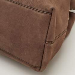 Pre Owned Gucci Soho Medium Brown Nubuck Leather Chain Shoulder Bag