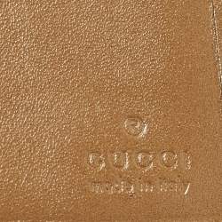 مملوكة مسبقًا محفظة غوتشي قلاب فرنسى جلد وكانفاس جي جي توينز بني/بيج