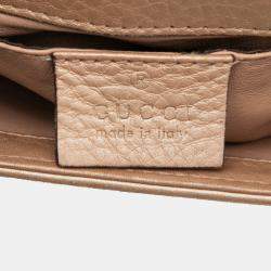مملوكة مسبقًا Gucci Brown Mini Metallic Leather Bamboo Night