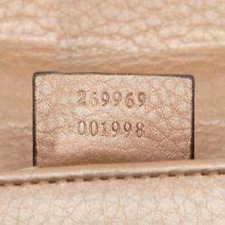 مملوكة مسبقًا Gucci Brown Mini Metallic Leather Bamboo Night