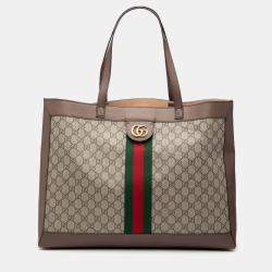 Pre Owned Gucci Brown GG Supreme Ophidia Tote