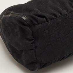 مملوكة مسبقًا Gucci Abbey D-Ring Black GG Canvas and Leather Hobo