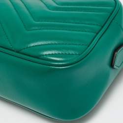 Pre Owned حقيبة كاميرا غوتشي جلد أخضر ماتيلسه GG صغيرة